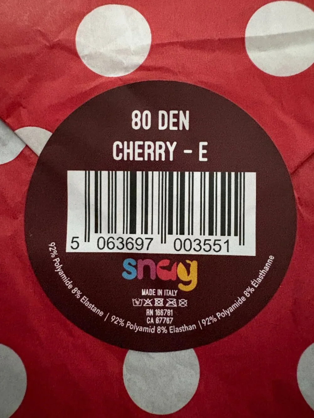 Snag Tights Cherry 80 Denier Tights NEW